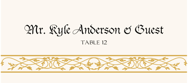Blackletter Gothic  Place Cards