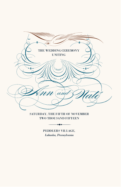 Bodini Birds  Wedding Programs