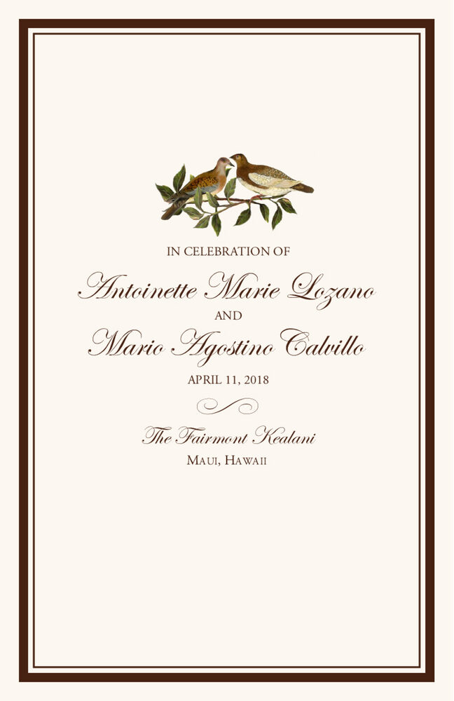 Brown Birds  Wedding Programs