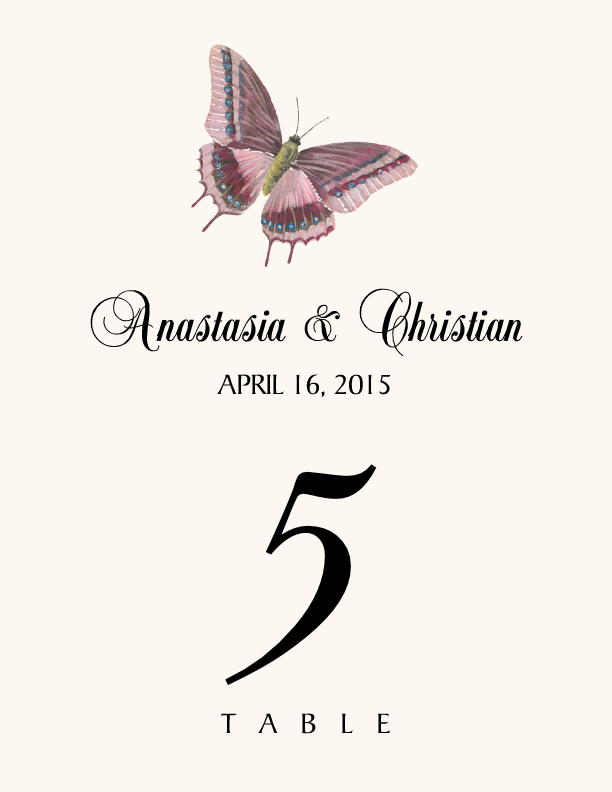 Butterfly Assortment  Table Numbers