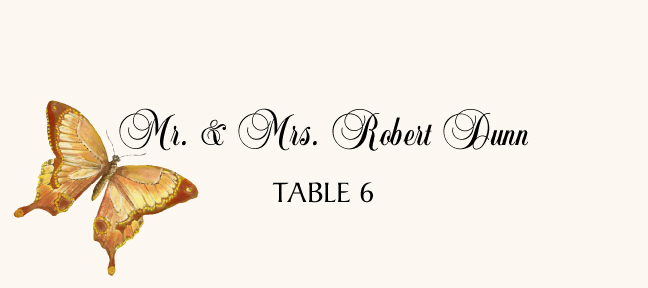 Butterfly Assortment  Place Cards