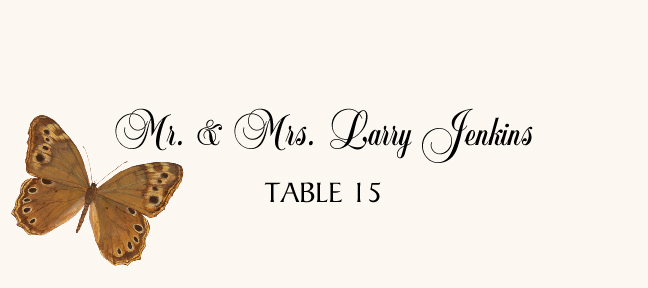 Butterfly Assortment  Place Cards