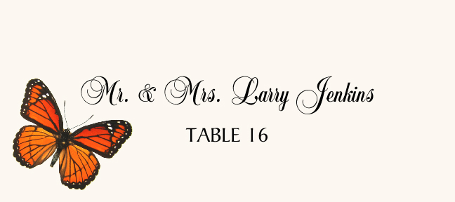 Butterfly Assortment  Place Cards