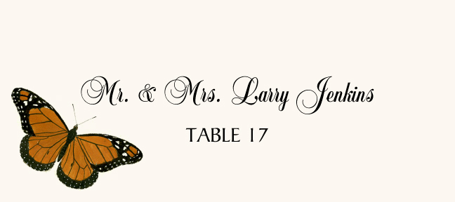 Butterfly Assortment  Place Cards