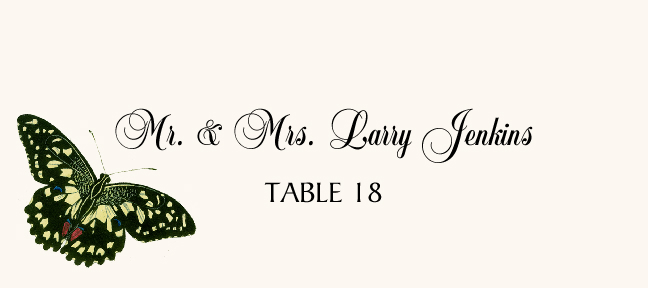 Butterfly Assortment  Place Cards