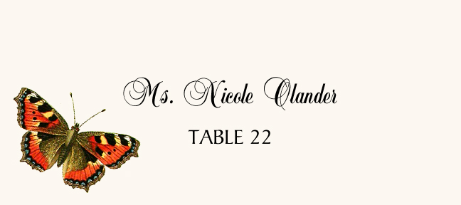 Butterfly Assortment  Place Cards