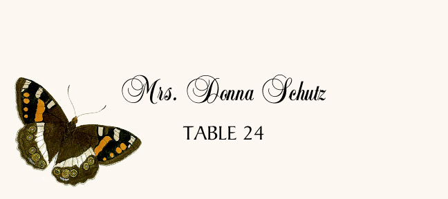 Butterfly Assortment  Place Cards