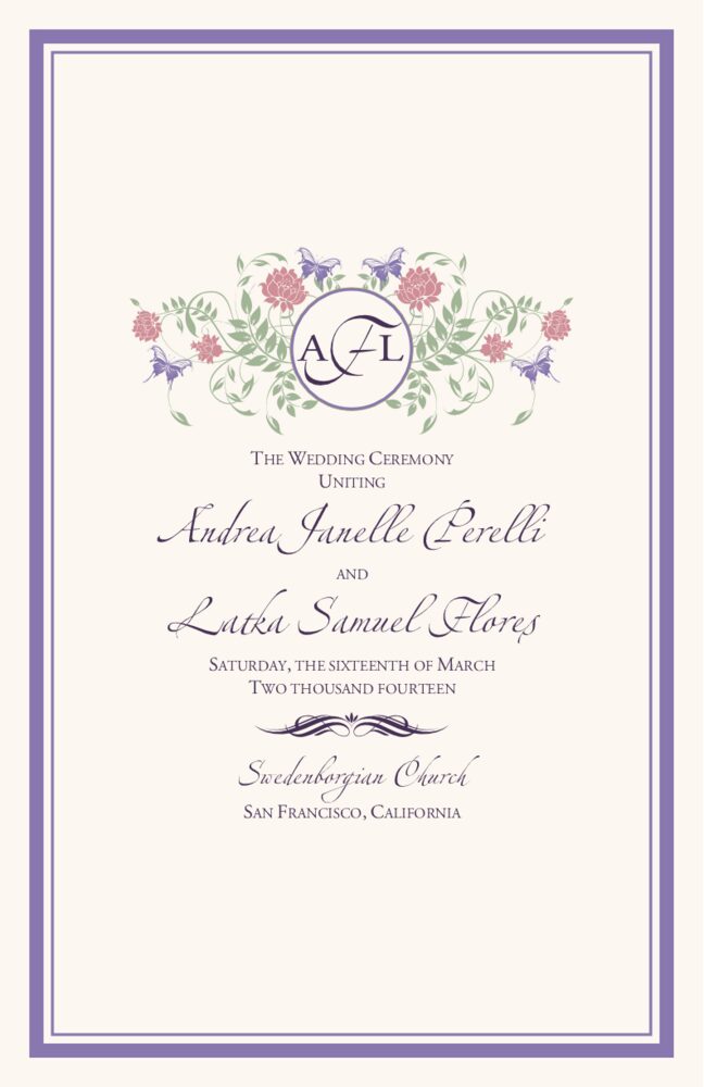 Butterfly Kisses  Wedding Programs