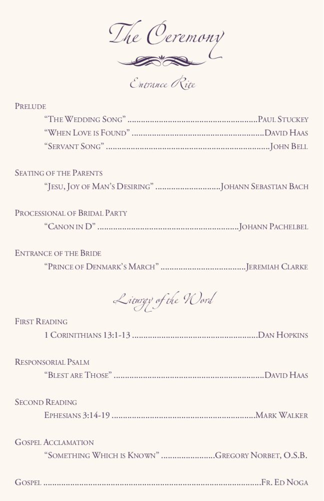 Butterfly Kisses  Wedding Programs