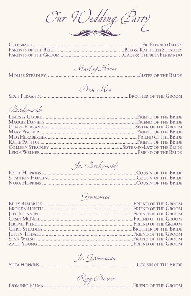 Butterfly Kisses  Wedding Programs
