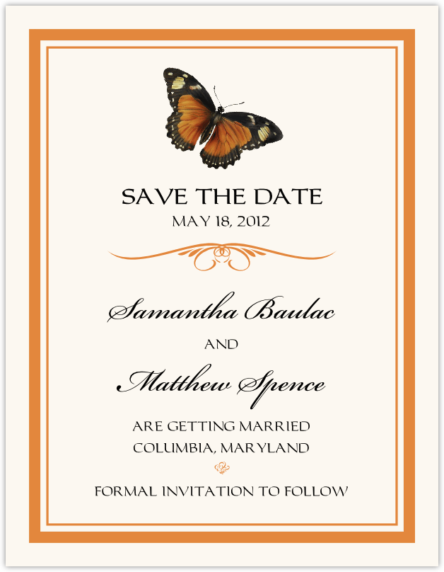 Butterfly Wishes  Save the Dates
