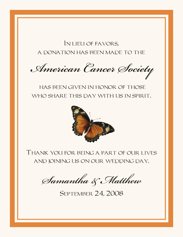 Butterfly Wishes  Donation Cards