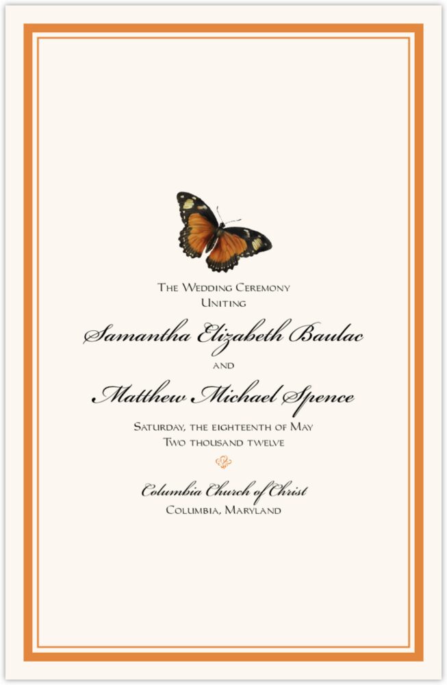 Butterfly Wishes  Wedding Programs