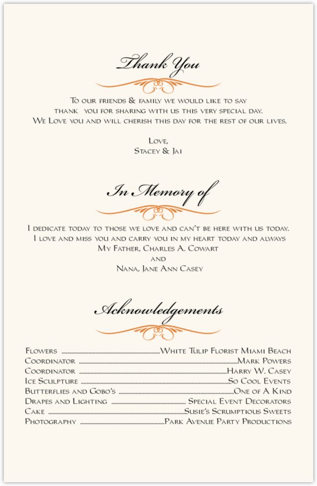 Butterfly Wishes  Wedding Programs