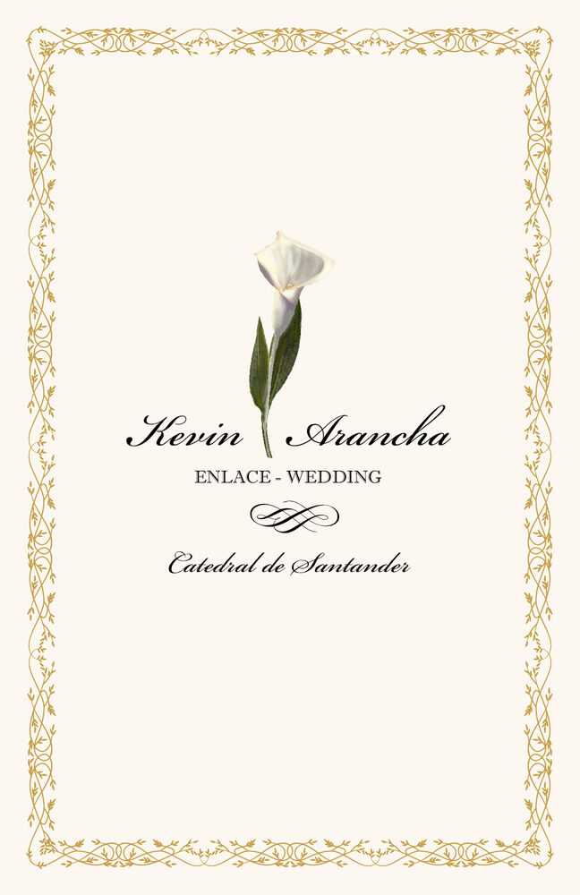 Calla Lily Divider  Wedding Programs