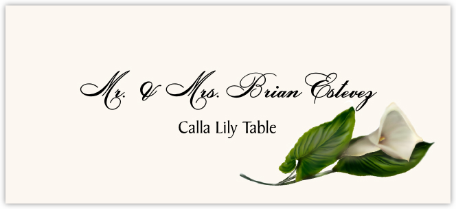 Calla Lily  Place Cards