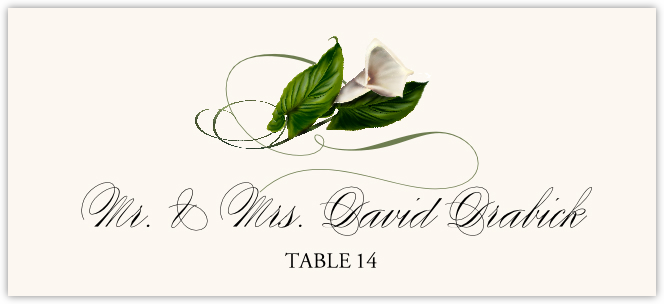 Calla Lily Swirl  Place Cards