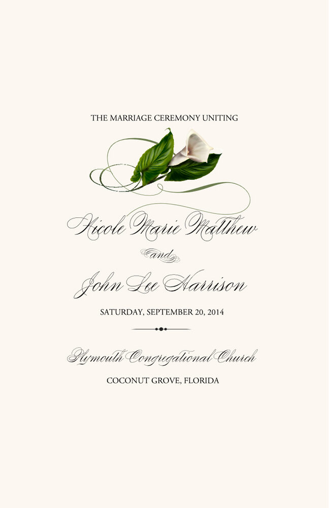 Calla Lily Swirl 02  Wedding Programs