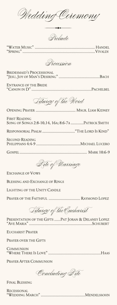 Calla Lily Swirl  Wedding Programs