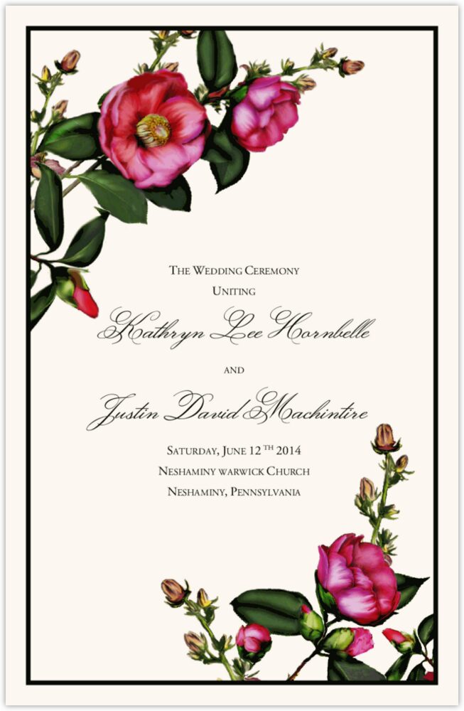 Camellia  Wedding Programs