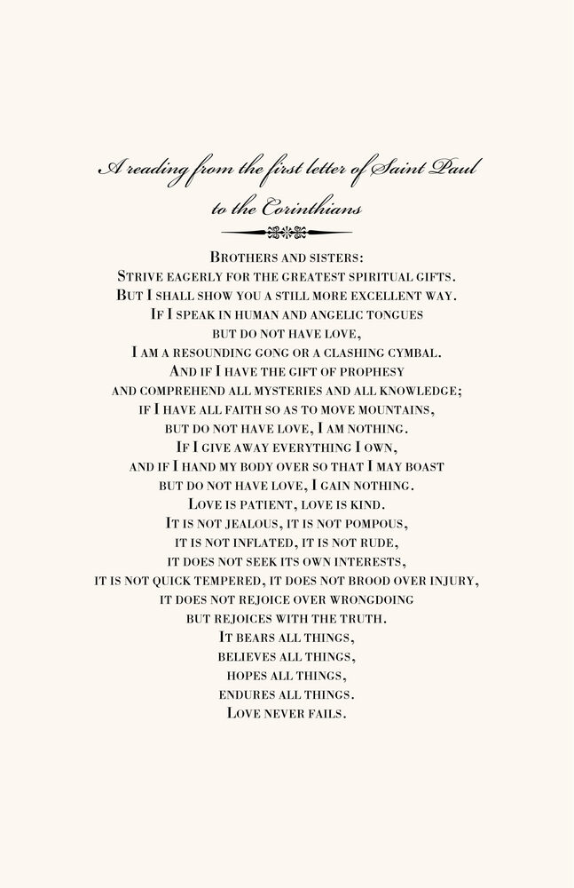 Typo Upright Monogram Full Catholic Mass (12 Pages)  Wedding Programs