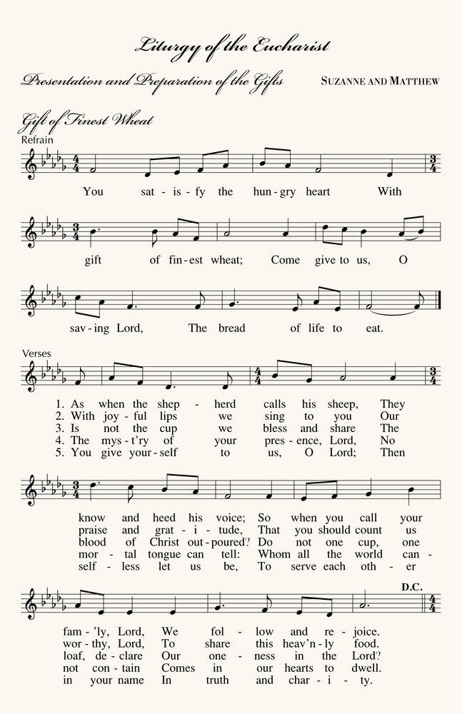 Typo Upright Monogram Full Catholic Mass (12 Pages)  Wedding Programs