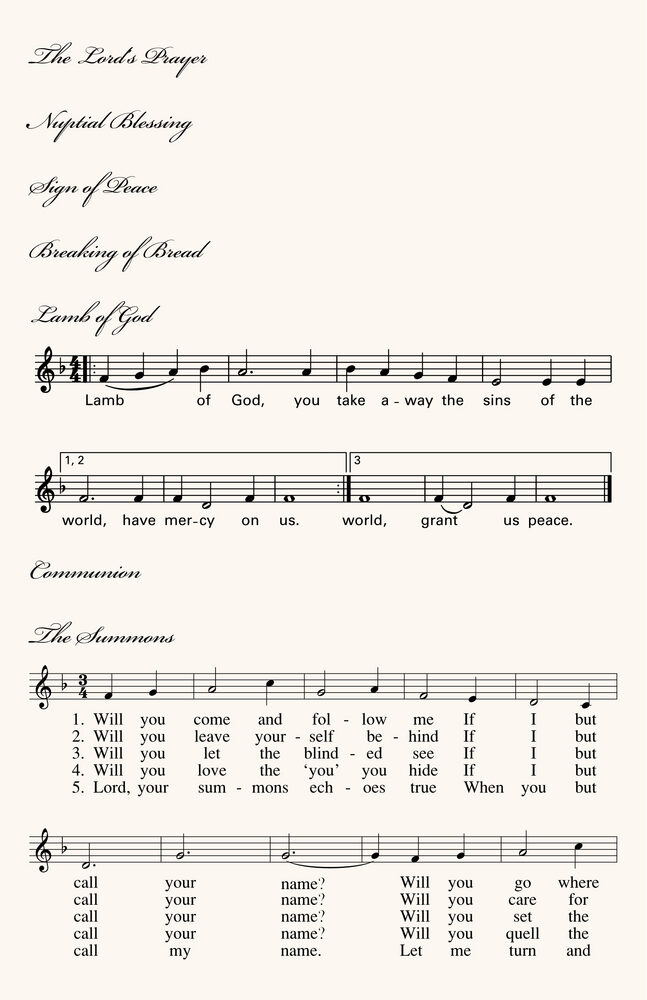 Typo Upright Monogram Full Catholic Mass (12 Pages)  Wedding Programs