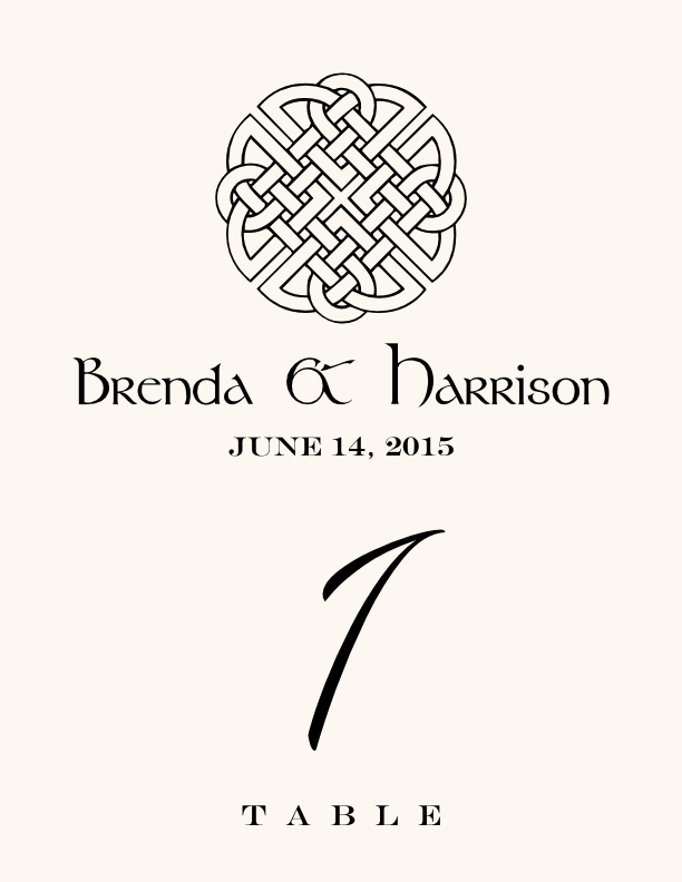 Celtic Knot Assortment  Table Numbers