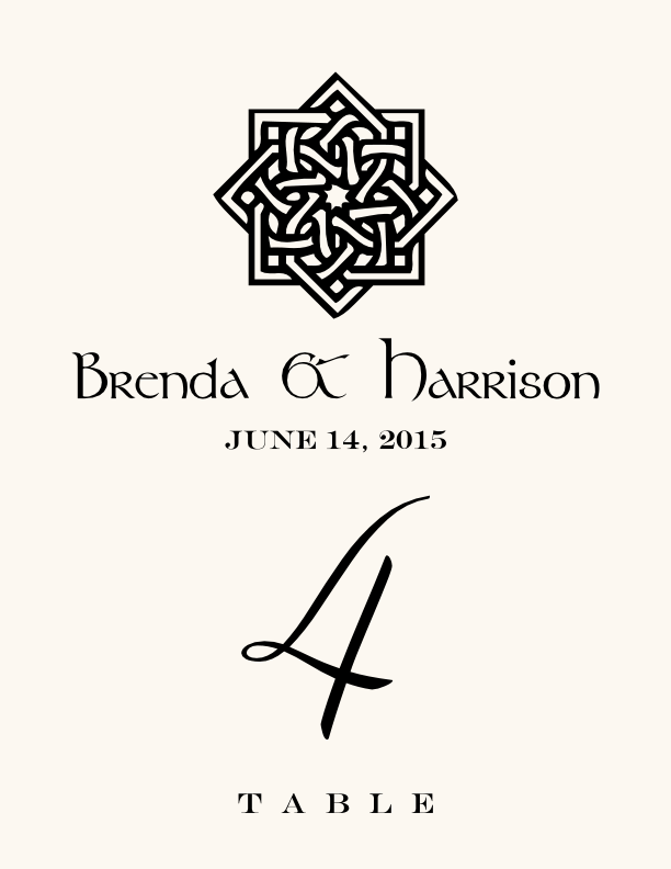Celtic Knot Assortment  Table Numbers
