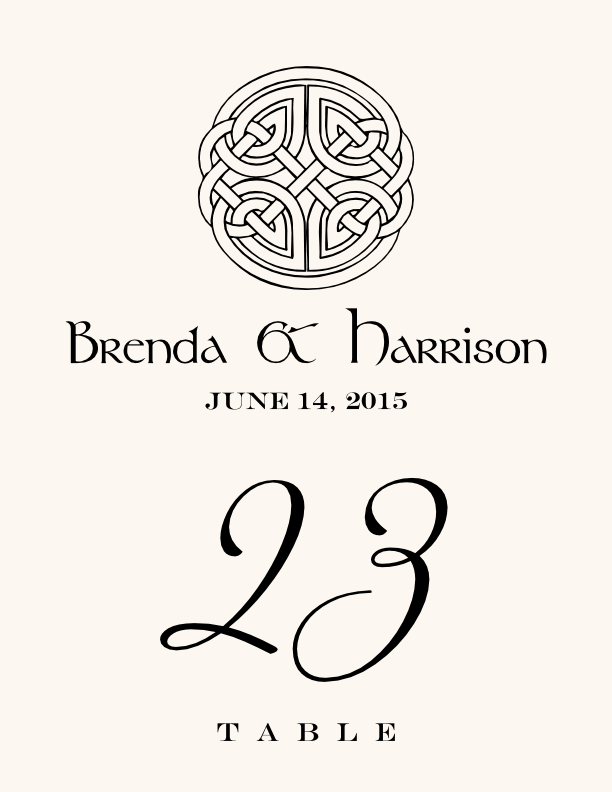 Celtic Knot Assortment  Table Numbers