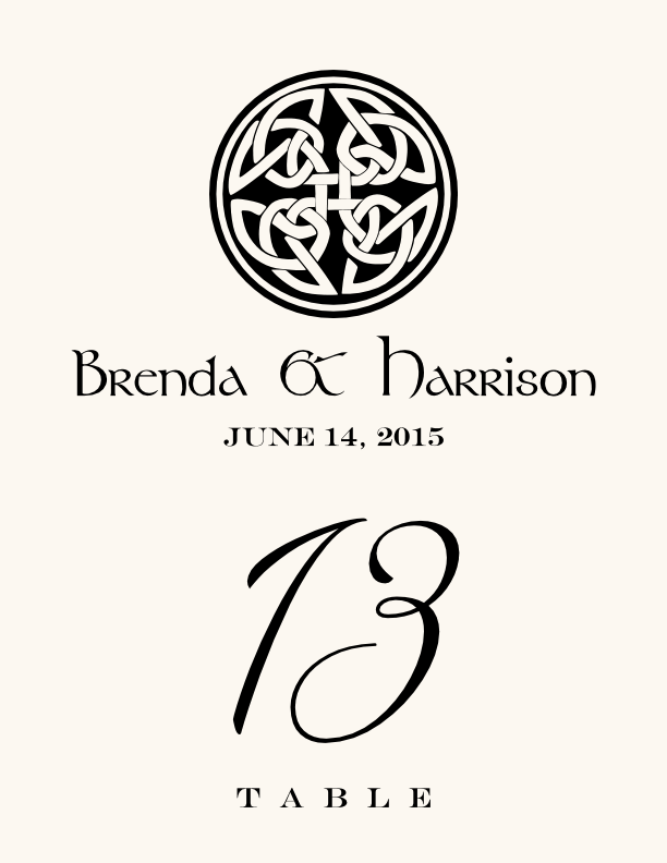 Celtic Knot Assortment  Table Numbers