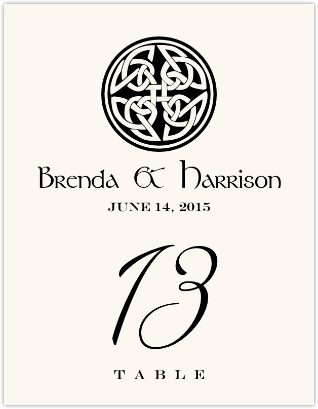 Celtic Knot Assortment  Table Numbers