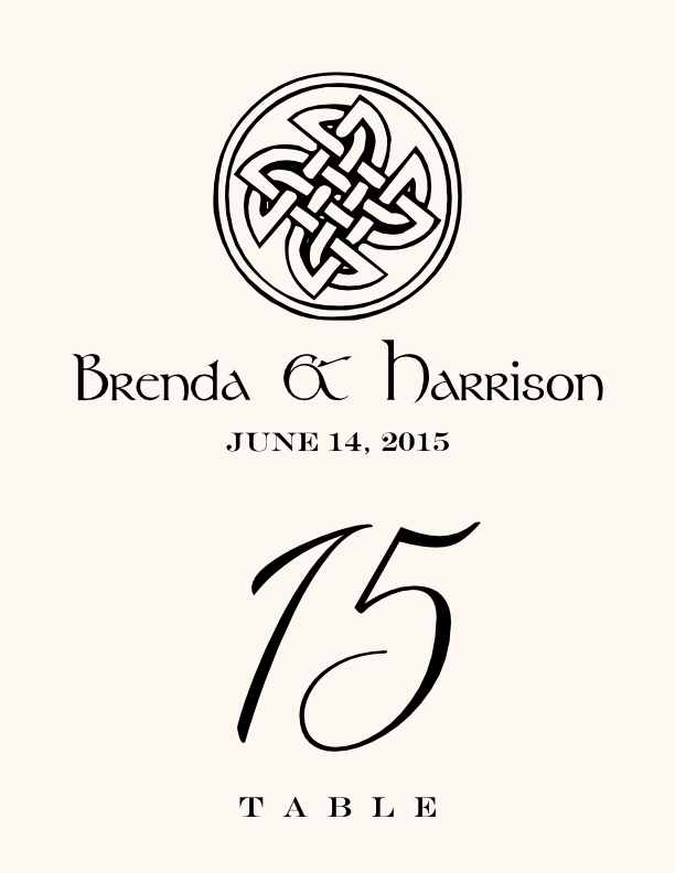 Celtic Knot Assortment  Table Numbers
