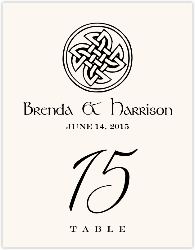 Celtic Knot Assortment  Table Numbers