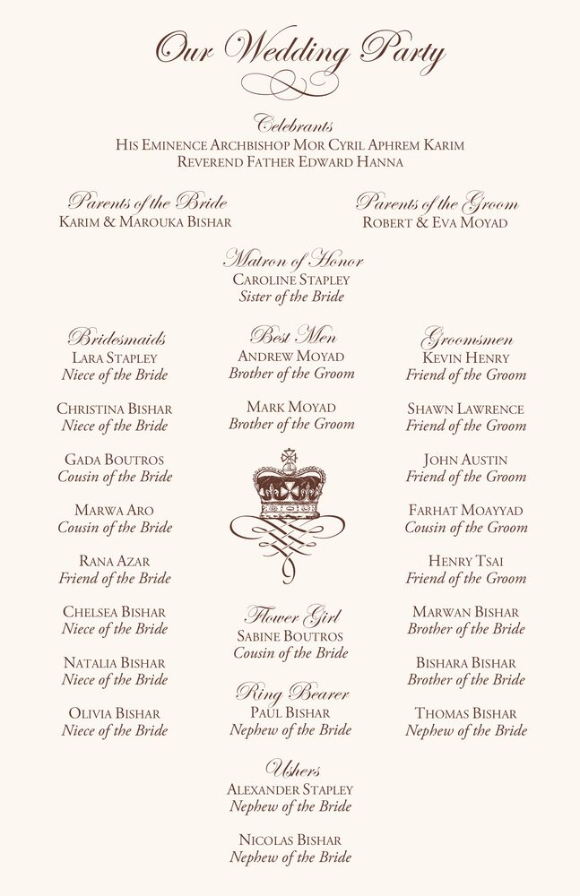 Celtic Leaf and Watermark  Wedding Programs