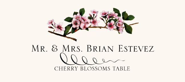 Cherry Blossoms  Place Cards