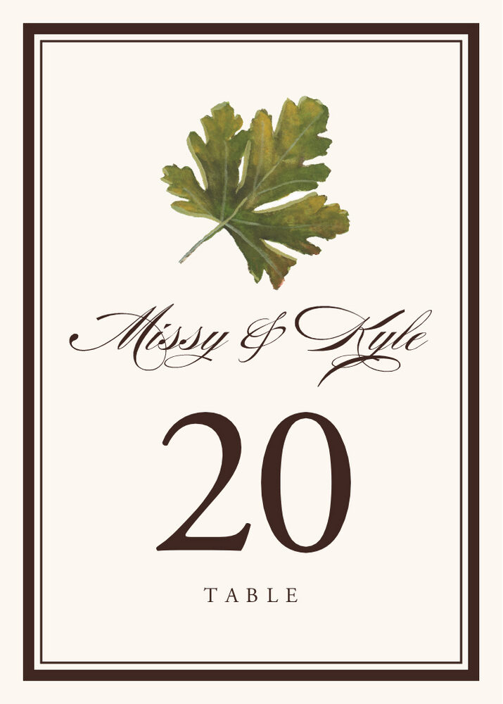 Colorful Leaves Assortment 01  Table Numbers