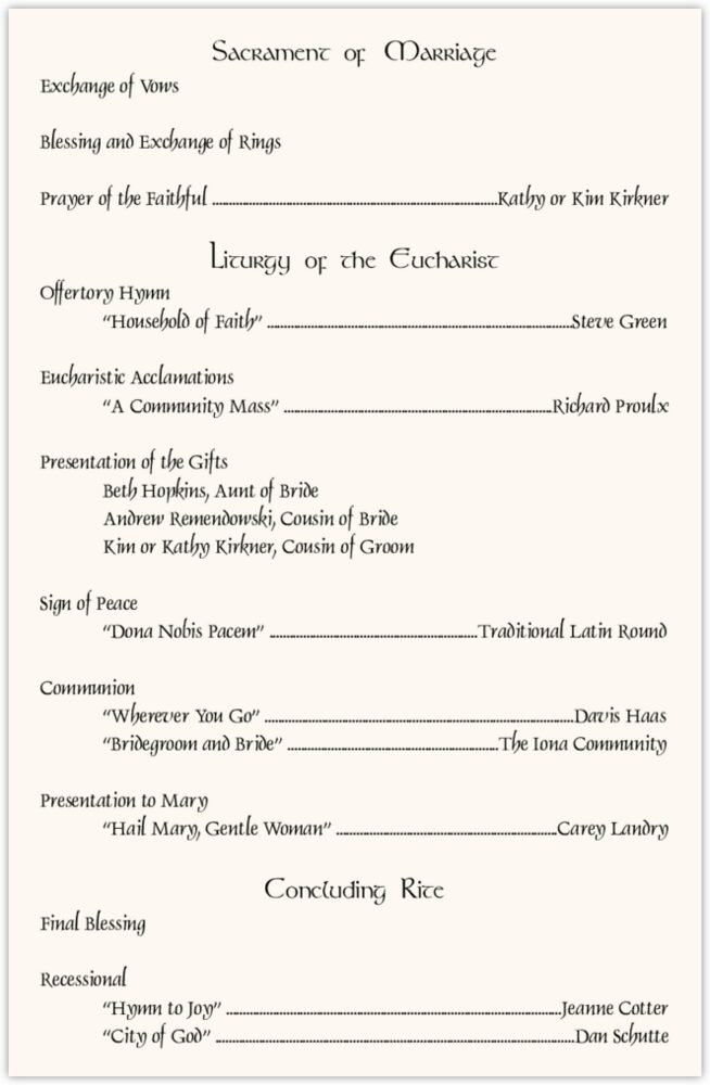 Chevalier  Wedding Programs