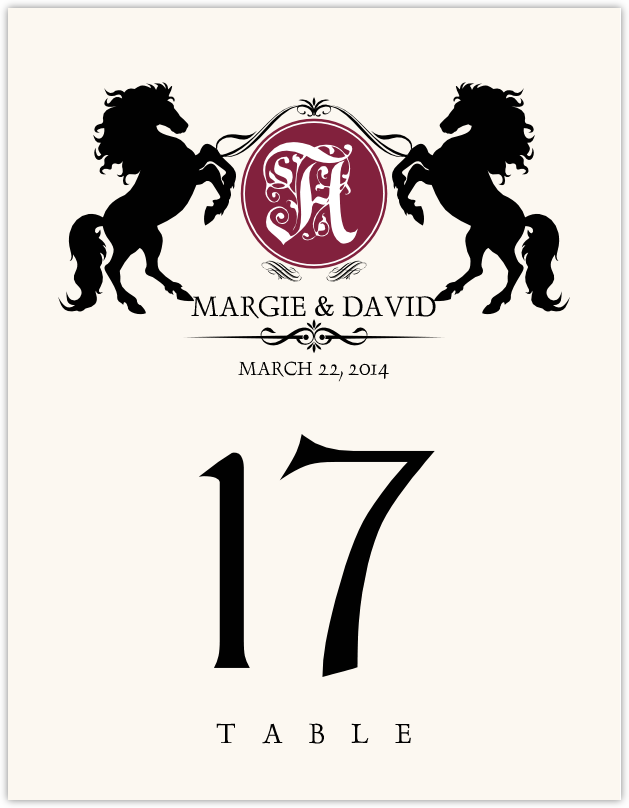 Chevalier  Table Numbers