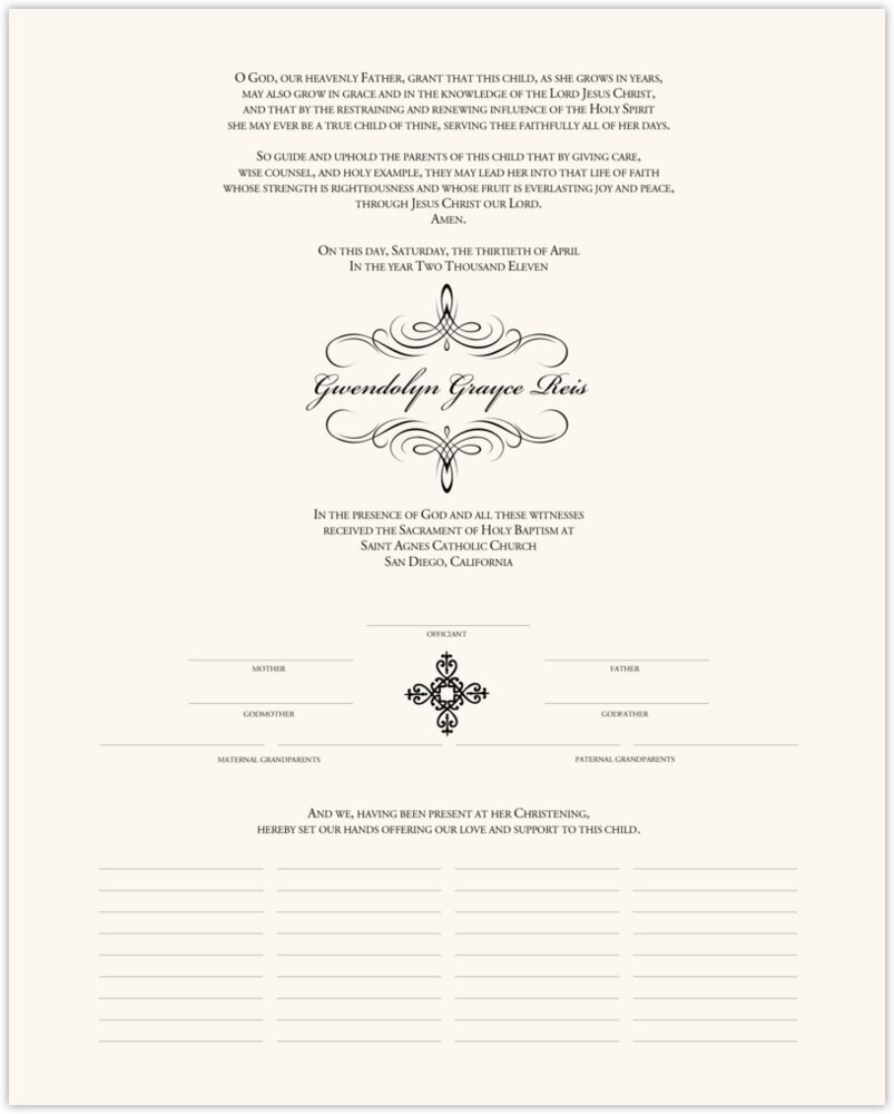 Flourish 20 Christening-Dedication Baby Certificates In Baby Dedication Certificate Template