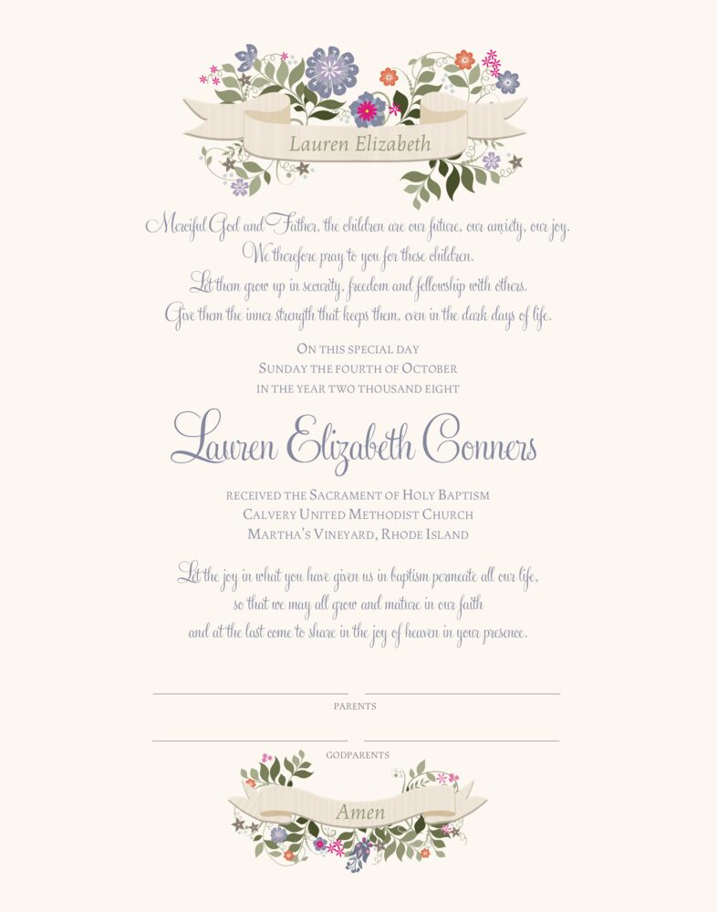 Flower Banner  Baby Certificates
