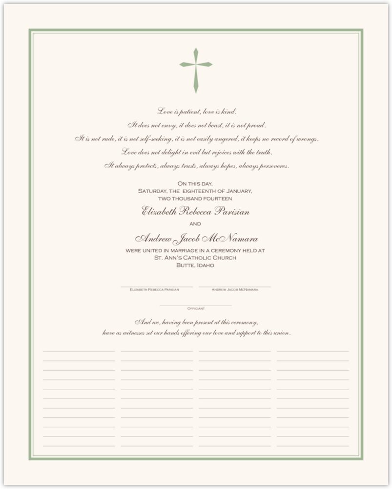 Christian Cross 02  Wedding Certificates