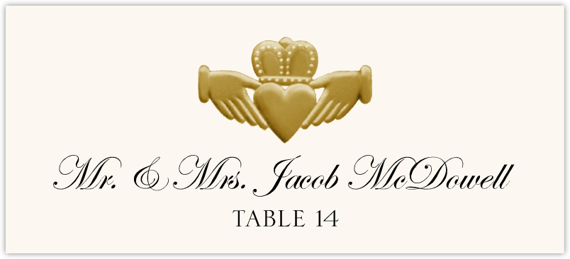 Gold or Silver Claddagh  Place Cards