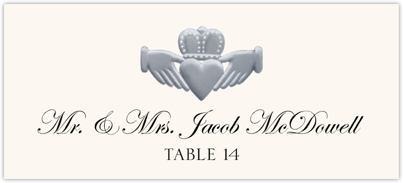 Gold or Silver Claddagh  Place Cards