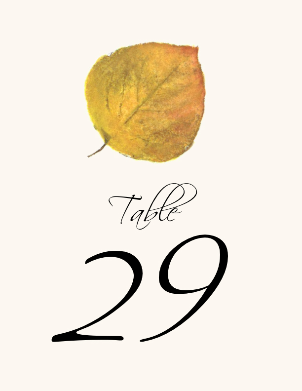 Colorful Leaves Assortment 02  Table Numbers
