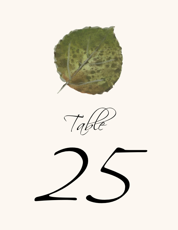 Colorful Leaves Assortment 02  Table Numbers