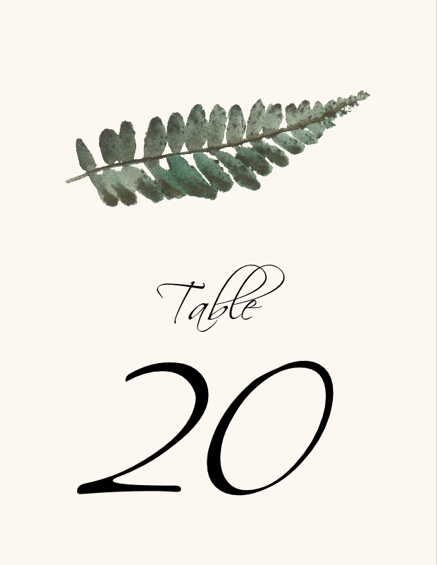 Colorful Leaves Assortment 02  Table Numbers