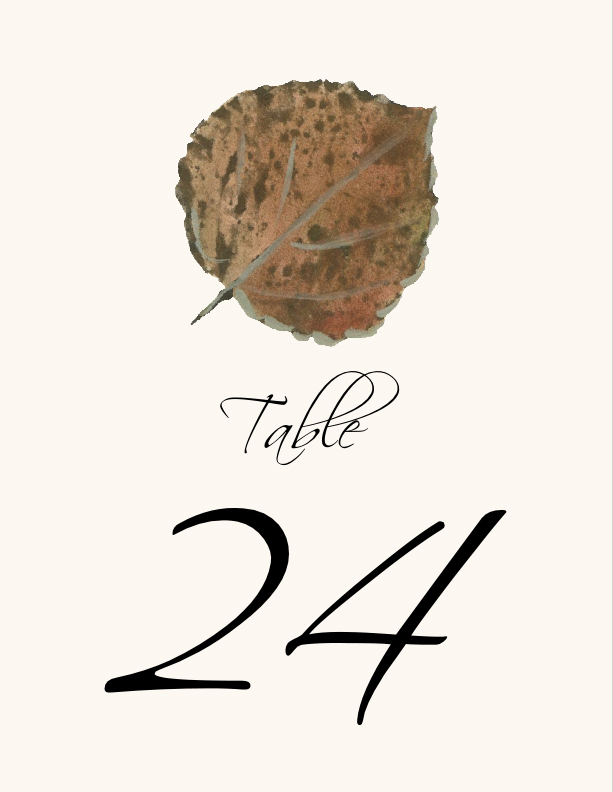 Colorful Leaves Assortment 02  Table Numbers
