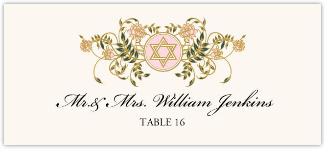 Colorful Shield of David  Place Cards