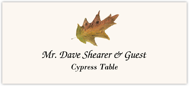 Cypress Colorful Leaf  Place Cards